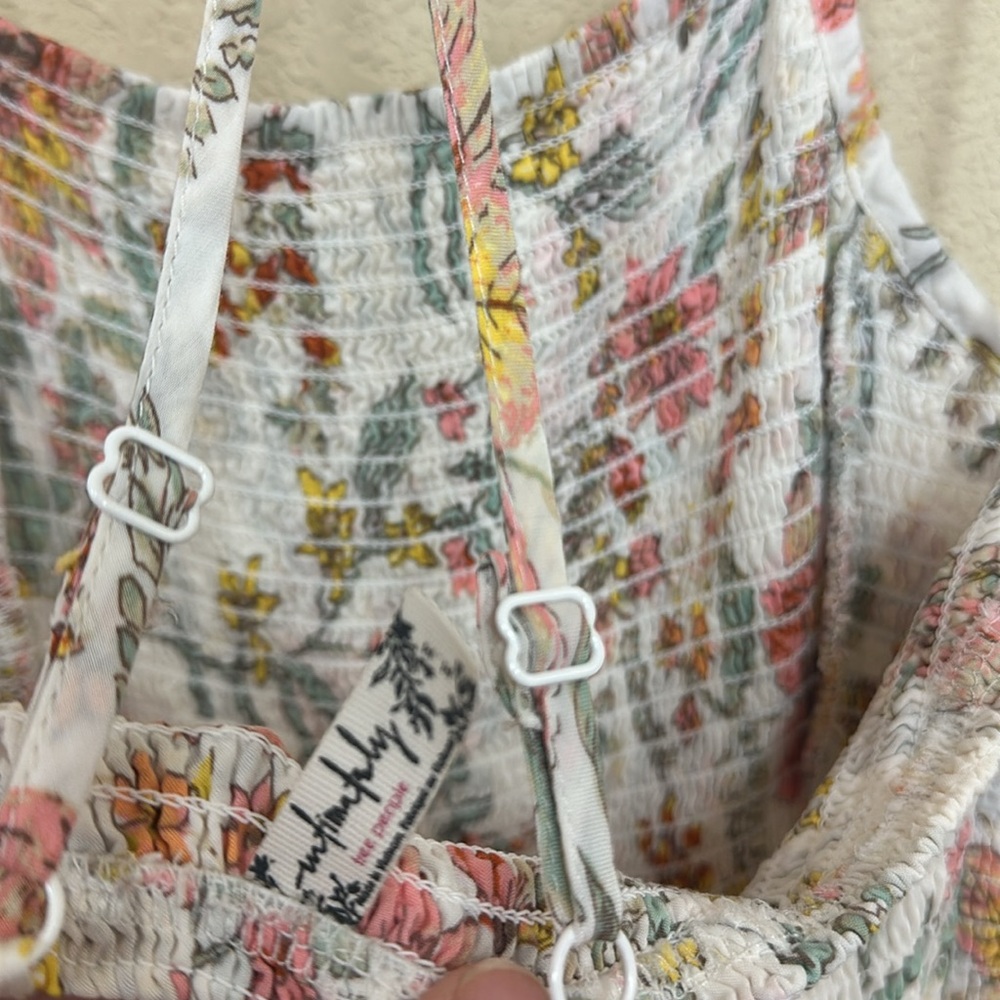 Free People Floral Midi Dress - White and Pink - Picture 8 of 9
